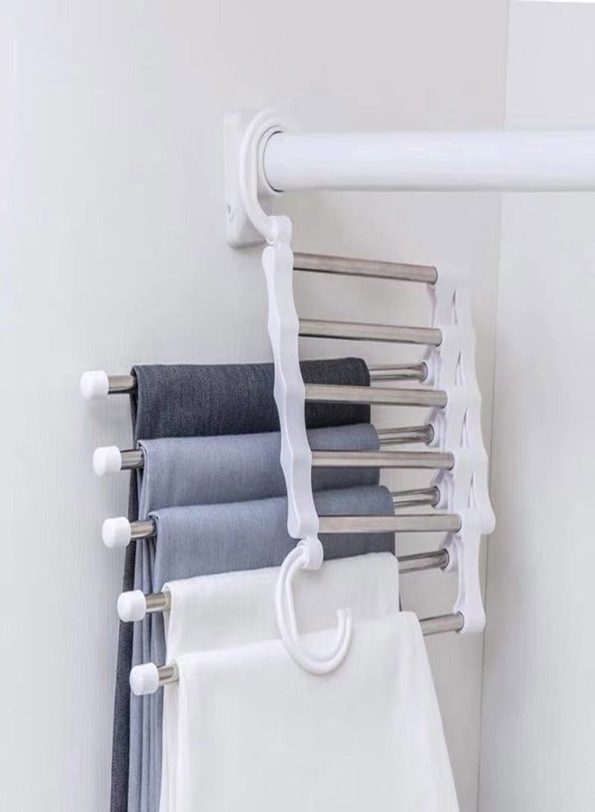 Hanger for Pants Multiple Storage Rack Stainless Steel Fold Convenient Organizer for Pants Sheets Trouser Clothes Shirts Towels  - Image 5
