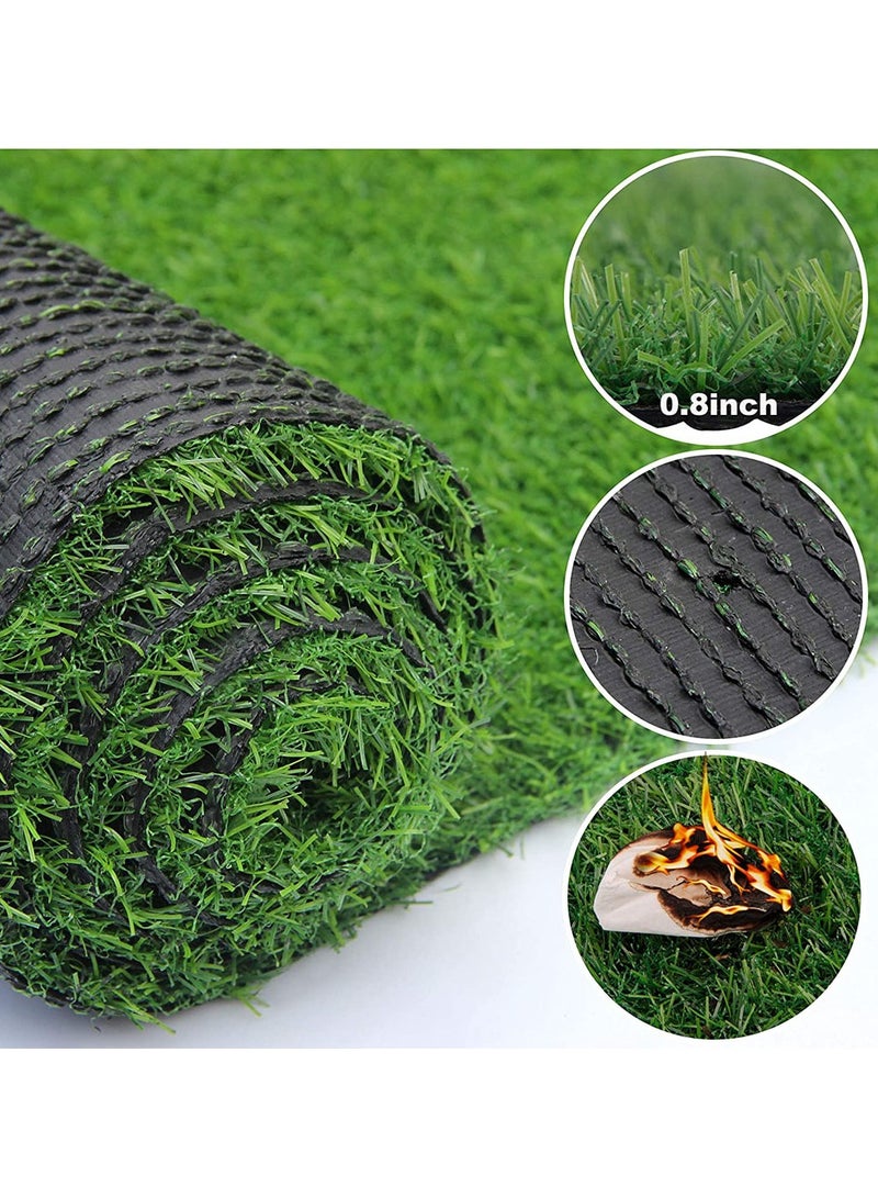 LINGWEI Artificial Grass Carpet 2 x 2 Meter - Thick Fake Grass Turf Synthetic Turf Mat with Drainage & Rubber Backing - Image 4