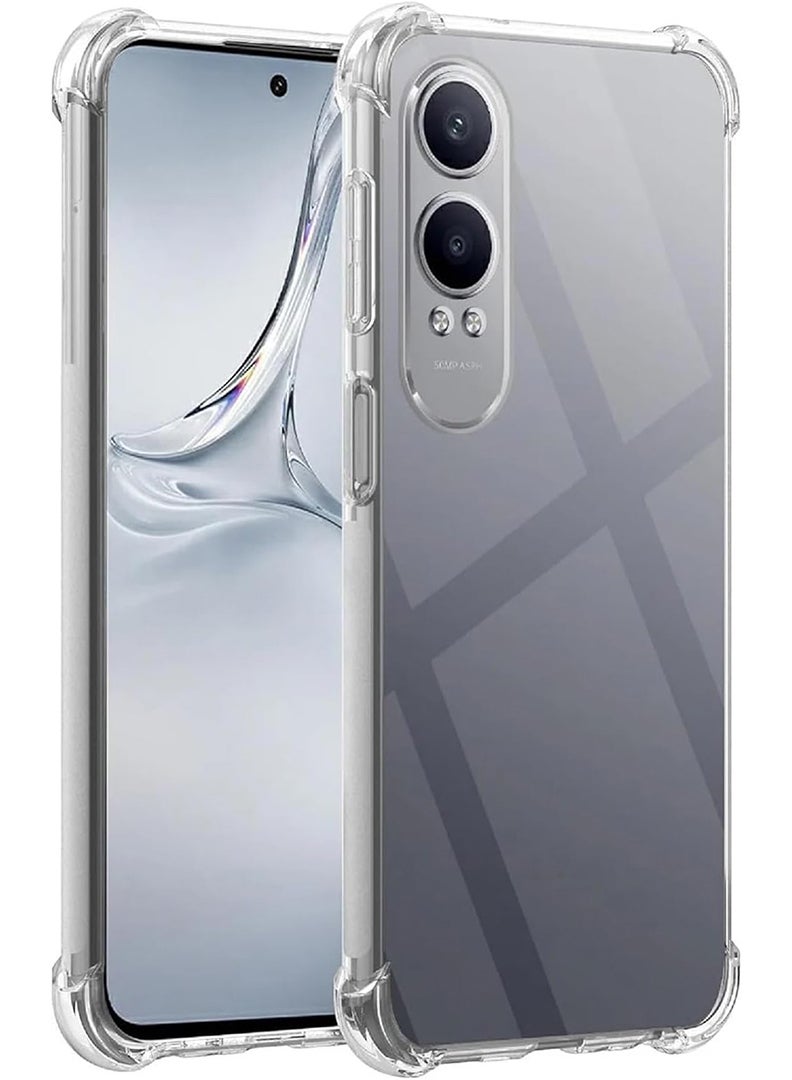 Theodor OnePlus CE 4 Lite Clear Case, Shock-Absorption TPU Cell Phone Cover with Reinforced Corners, Soft Flexible & Crystal Clear Protective Bumper Case - Image 1