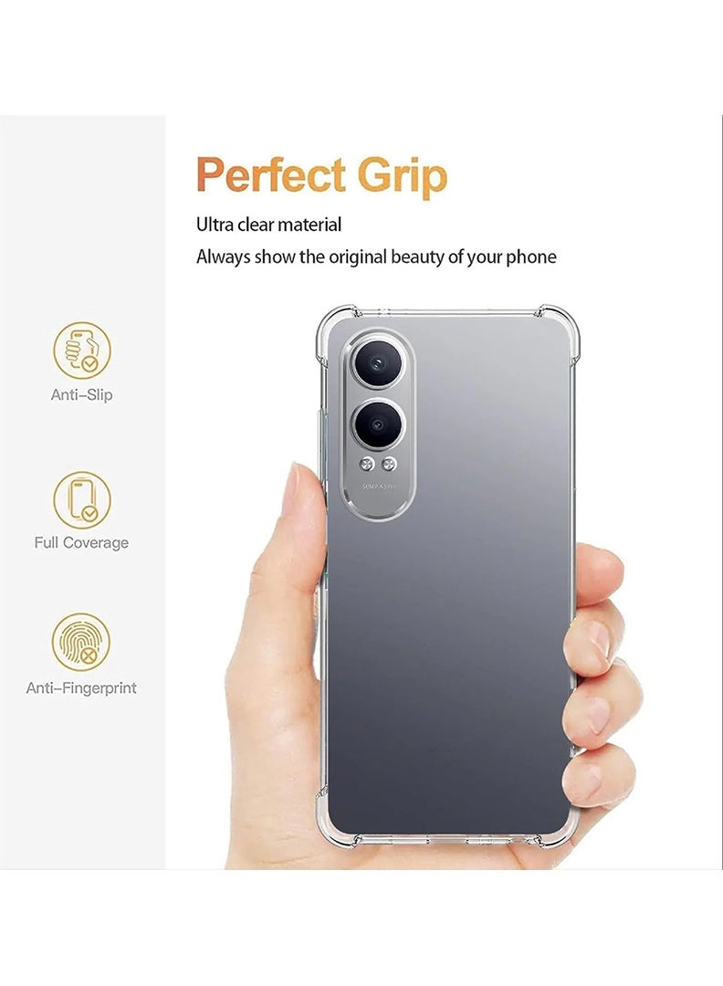 Theodor OnePlus CE 4 Lite Clear Case, Shock-Absorption TPU Cell Phone Cover with Reinforced Corners, Soft Flexible & Crystal Clear Protective Bumper Case - Image 5