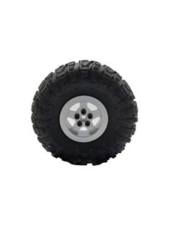 RBR/C 1:12MN D90 Climbing Off-road RC Remote Control Car DIY Upgrade Modified Metal Wheel Hub Universal Accessories-Color:RBR/C Silver Metal Wheel Hub + Tire Leather-Proportion:1:16