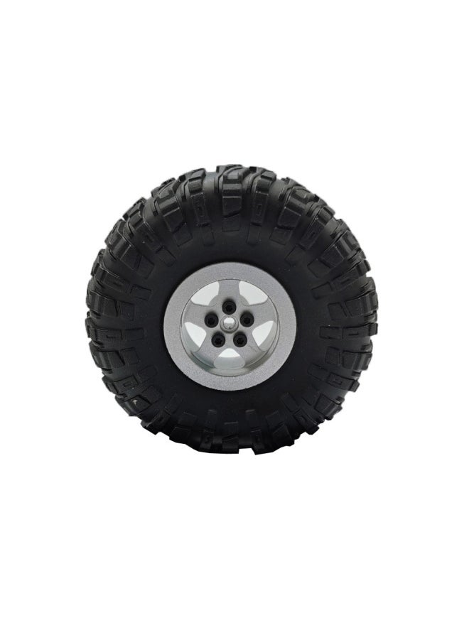 Generic RBR/C 1:12MN D90 Climbing Off-road RC Remote Control Car DIY Upgrade Modified Metal Wheel Hub Universal Accessories-Color:RBR/C Silver Metal Wheel Hub + Tire Leather-Proportion:1:16  - Image 1