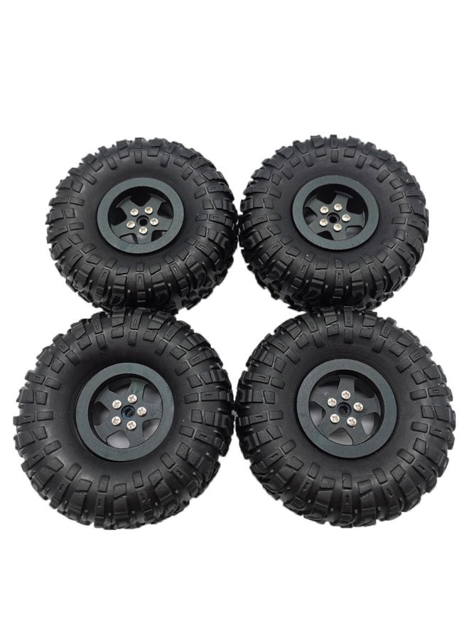 Generic RBR/C 1:12MN D90 Climbing Off-road RC Remote Control Car DIY Upgrade Modified Metal Wheel Hub Universal Accessories-Color:RBR/C Silver Metal Wheel Hub + Tire Leather-Proportion:1:16  - Image 3