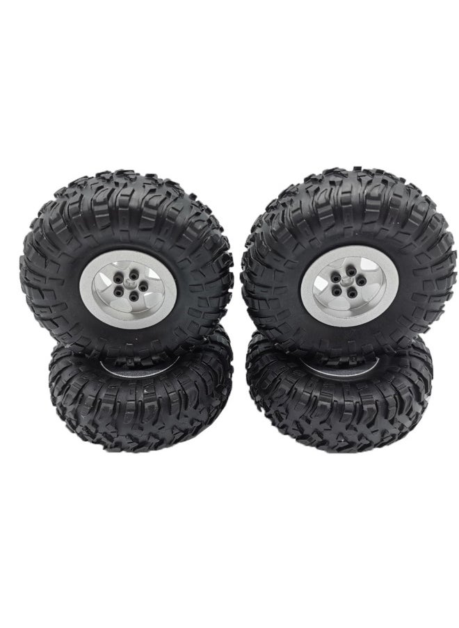 Generic RBR/C 1:12MN D90 Climbing Off-road RC Remote Control Car DIY Upgrade Modified Metal Wheel Hub Universal Accessories-Color:RBR/C Silver Metal Wheel Hub + Tire Leather-Proportion:1:16  - Image 4