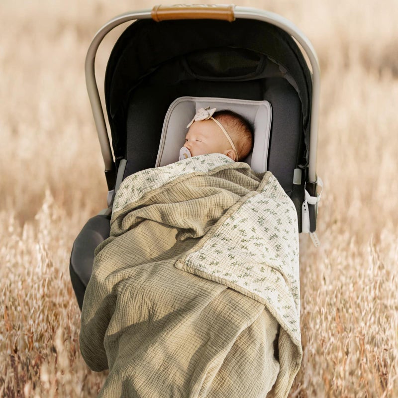 Lulu moon lulumoon Muslin Quilt Blanket, Crib Blanket for Baby and Toddler,47x47 Inches(Olive Tree) - Image 4