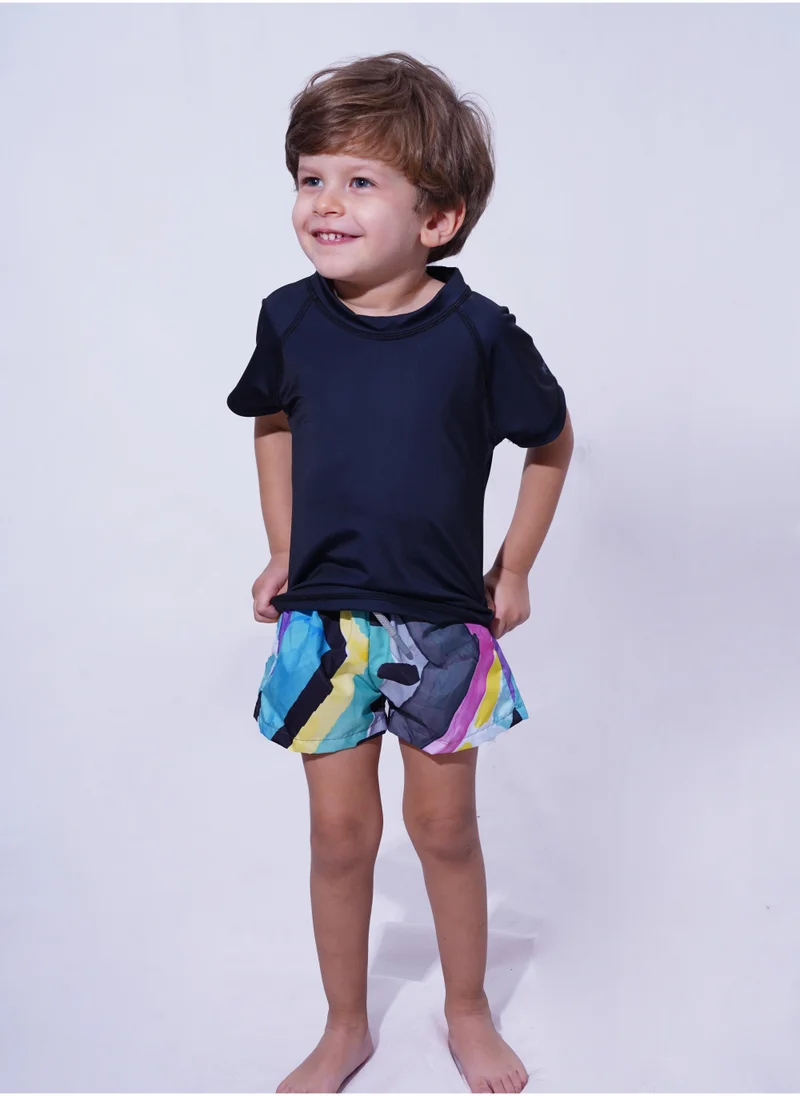 Pepla Black Kids Rashguard - Swimwear Shirt