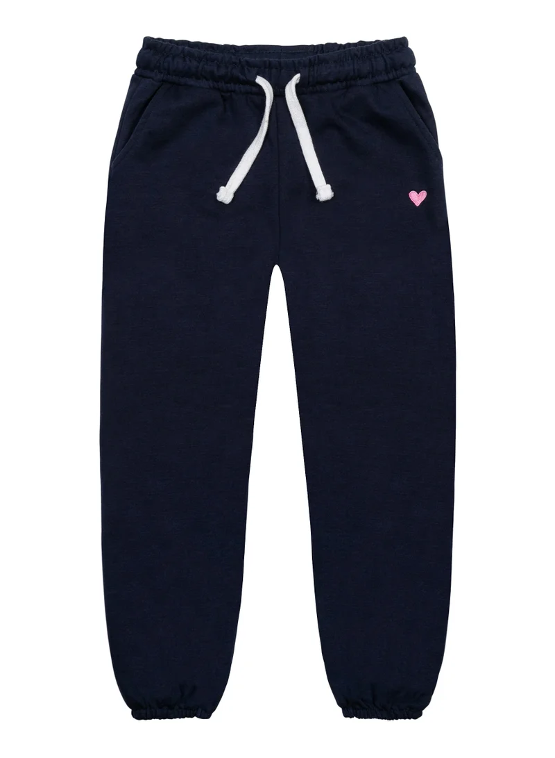 مينوتي بنطال رياضي بناتي بجيوب جانبية وطباعة قلب ناعمة