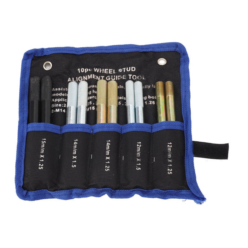 Wheel Alignment Pin 10-Piece Aluminum Alloy Kit - Expedited Tire Installation Positioning Guide for Fiat Ferrari Opel PSA Vehicle Hub Maintenance - Image 1