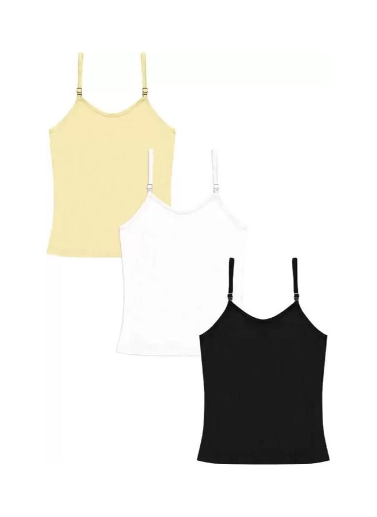 IDEAL innerware Cotton Camisole or Slips for women with adjustable strap - White Colour  - Image 1