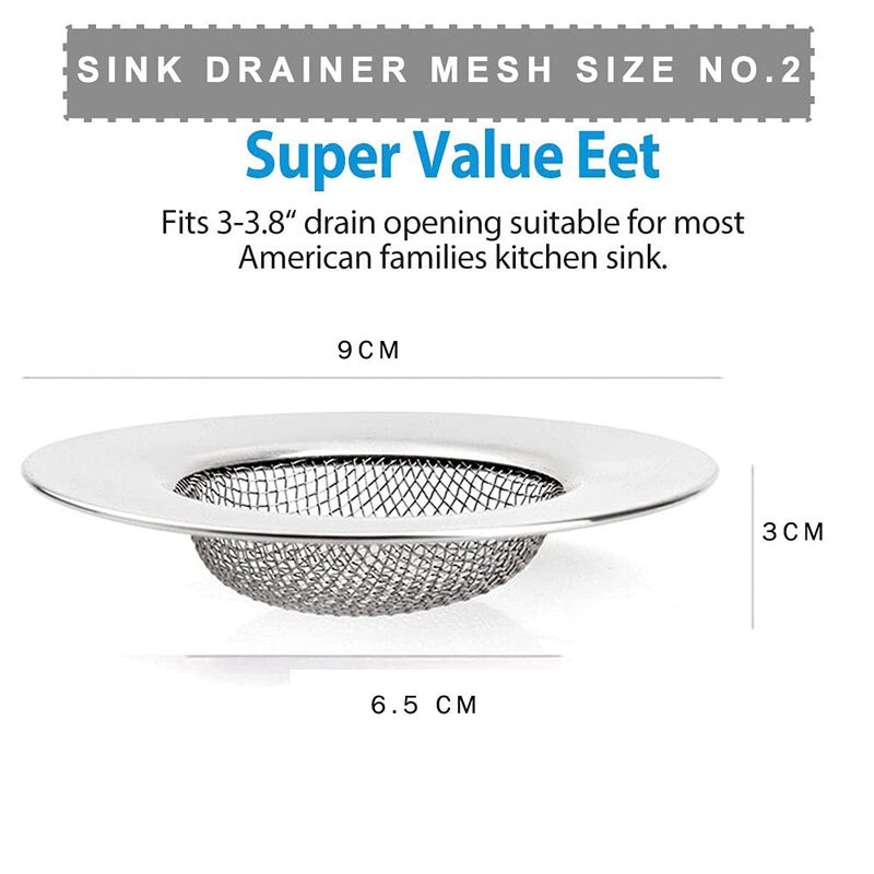 Shoppingekart Sink Drain Strainer Stainless Steel Mesh Sink Strainer Anti Clogging Hair Drain Catcher for Most Kitchen Sinks Drains Perforated Rust Free Inner Ring Size 65 CM MaterialStainless Steel  - Image 2