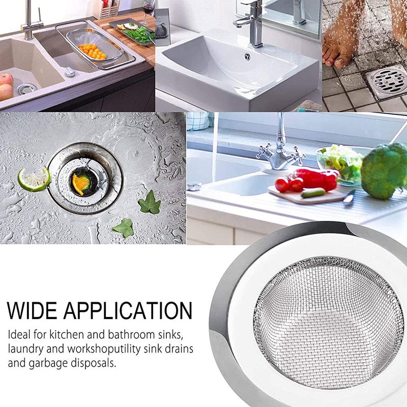 Shoppingekart Sink Drain Strainer Stainless Steel Mesh Sink Strainer Anti Clogging Hair Drain Catcher for Most Kitchen Sinks Drains Perforated Rust Free Inner Ring Size 65 CM MaterialStainless Steel  - Image 5