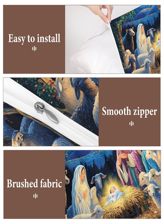 Delerain Comforter Cover Set Queen Size, Christmas Nativity Scene 3-Piece Bedding Set for Women Men Modern Soft Microfiber Bedroom Set Room Decor, 1 Duvet Cover + 2 Pillowcases - Image 5