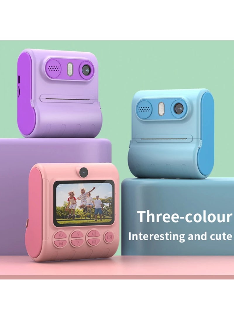 Generic Instant Camera For Kids Video Camera With 3 Rolls Of Photo Paper Toy Selfie Camera Mini Thermal Printer Gifts For Boys And Girls  - Image 3