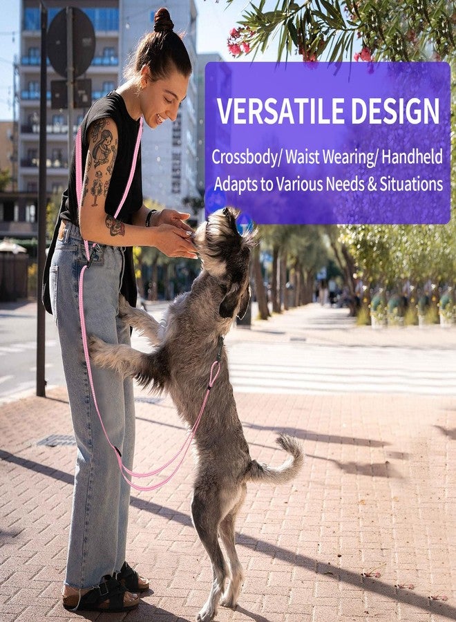 Kazazoo Hands-Free Dog Leash Adjustable Length 5-8 Ft, Waist for Dog Walking, Running for Small &Medium Dogs with Reflective Strips, Ballistic Nylon, Waist Belt, Lightweight Pink - Image 3