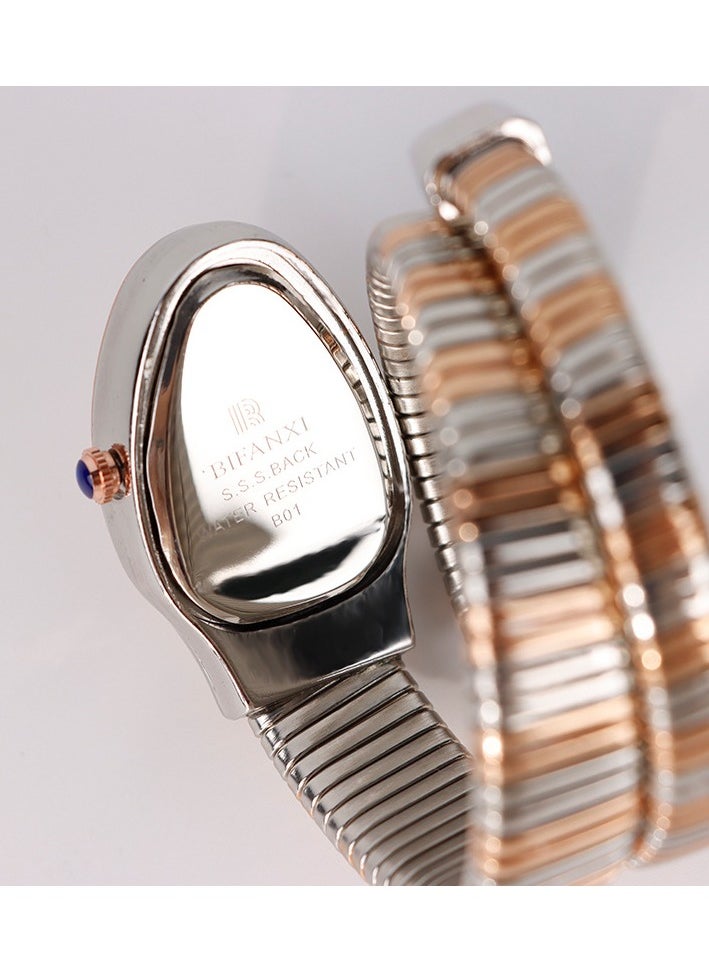 BIFANXI Women's Oval Watch, Snake Quartz Watch, Fashionable and Versatile Diamond Watch  - Image 5