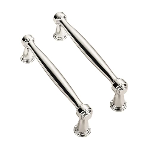 ZAUYX Solid HeavyDuty 10 Pack 334 Inch Hole Center Vibrant Polished Nickel Cabinet pulls is Suitable for Kitchens cabinets vanities Bathroom cabinets - Image 1