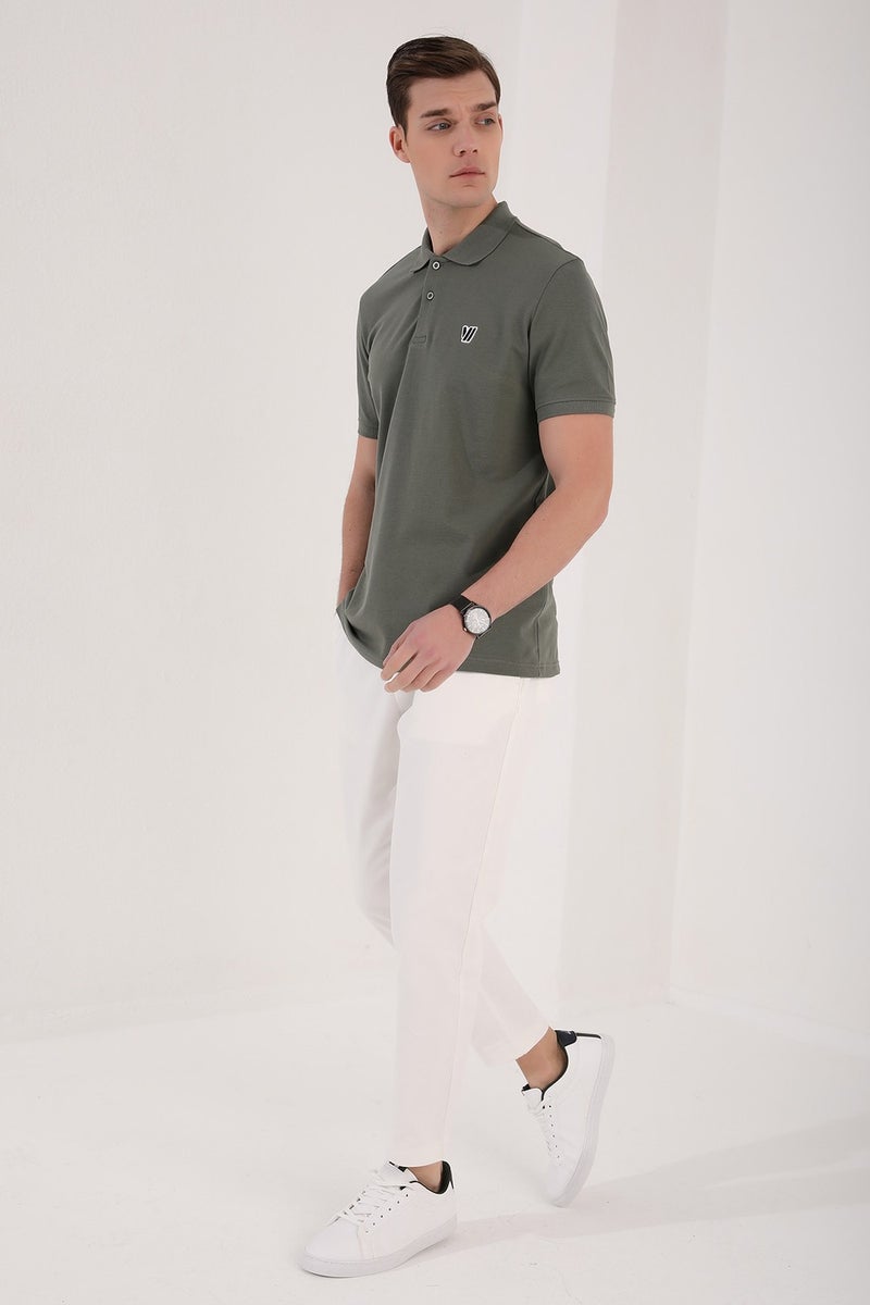 Tommy Life Çağla Men's Basic Chest Logo Standard Pattern Knitwear Polo Neck T-Shirt - 87768  - Image 1