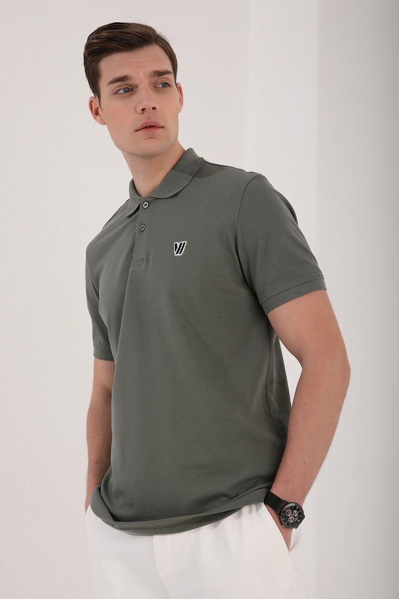 Tommy Life Çağla Men's Basic Chest Logo Standard Pattern Knitwear Polo Neck T-Shirt - 87768  - Image 2