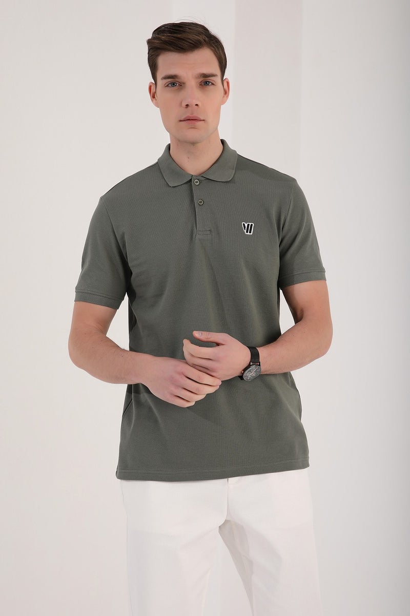 Tommy Life Çağla Men's Basic Chest Logo Standard Pattern Knitwear Polo Neck T-Shirt - 87768  - Image 4