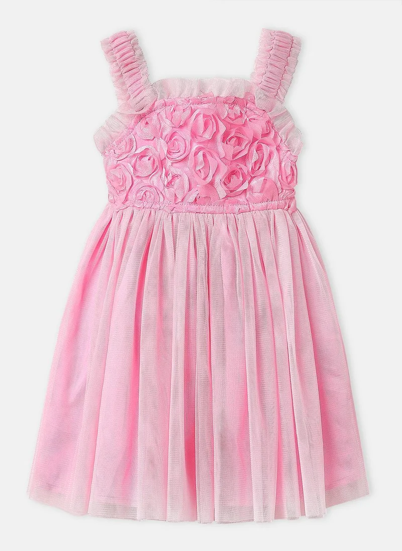 Rosette Bodice Tulle Dress