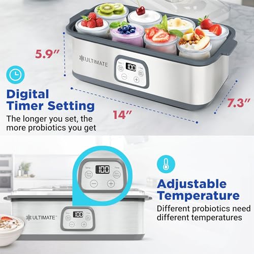 Ultimate Probiotic Yogurt Maker with Adjustable Temperature & Time Control - Make Trillions of Live Probiotics & Get Better Gut Health - ULTIMATE LIFETIME WARRANTY - Wellness Gifts for Men & Women - Image 3