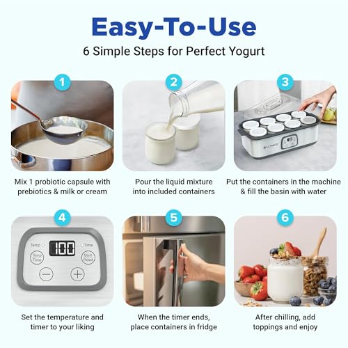 Ultimate Probiotic Yogurt Maker with Adjustable Temperature & Time Control - Make Trillions of Live Probiotics & Get Better Gut Health - ULTIMATE LIFETIME WARRANTY - Wellness Gifts for Men & Women - Image 4