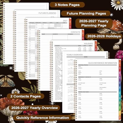 Tersus 2026-2027 Appointment Book/Planner - 8.1"x11", 2026-2027 Daily Planner, July 2026 - June 2027, Weekly & Monthly, Hourly Planner with 30-Minute Interval, Monthly Tabs, Pocket - Image 5