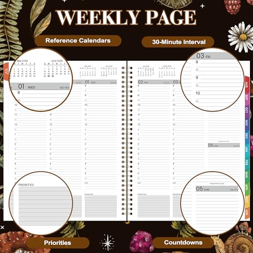 Tersus 2026-2027 Appointment Book/Planner - 8.1"x11", 2026-2027 Daily Planner, July 2026 - June 2027, Weekly & Monthly, Hourly Planner with 30-Minute Interval, Monthly Tabs, Pocket - Image 4