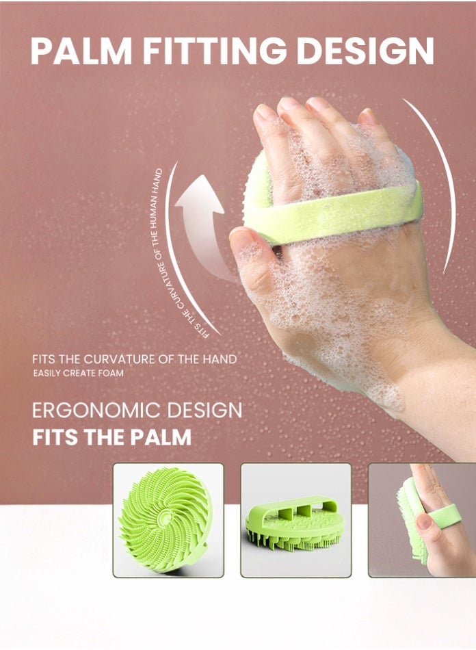 يفيي فرشاة الجسم المصنوعة من السيليكون - مقشر لطيف للجسم أثناء الاستحمام، ليفة سيليكون بشعيرات ناعمة، تدوم طويلاً وأكثر صحة من ليفة الاستحمام التقليدية - عبوة واحدة - Image 4
