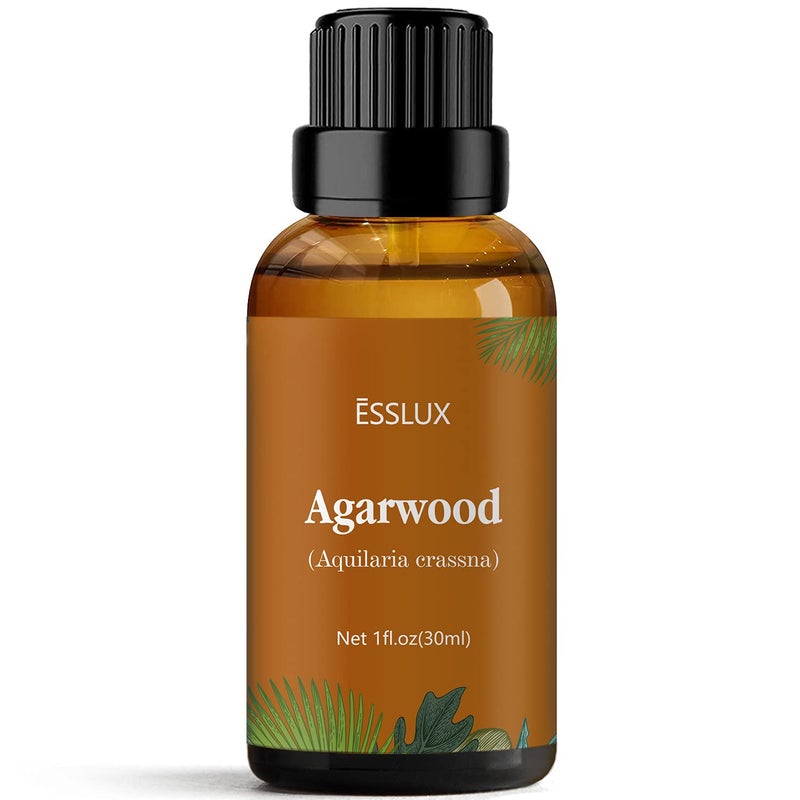 ESSLUX Agarwood Essential Oil, ESSLUX Aromatherapy Oils for Diffuser, Massage, Soap, Candle Making, Perfume, 30 ml - Image 1