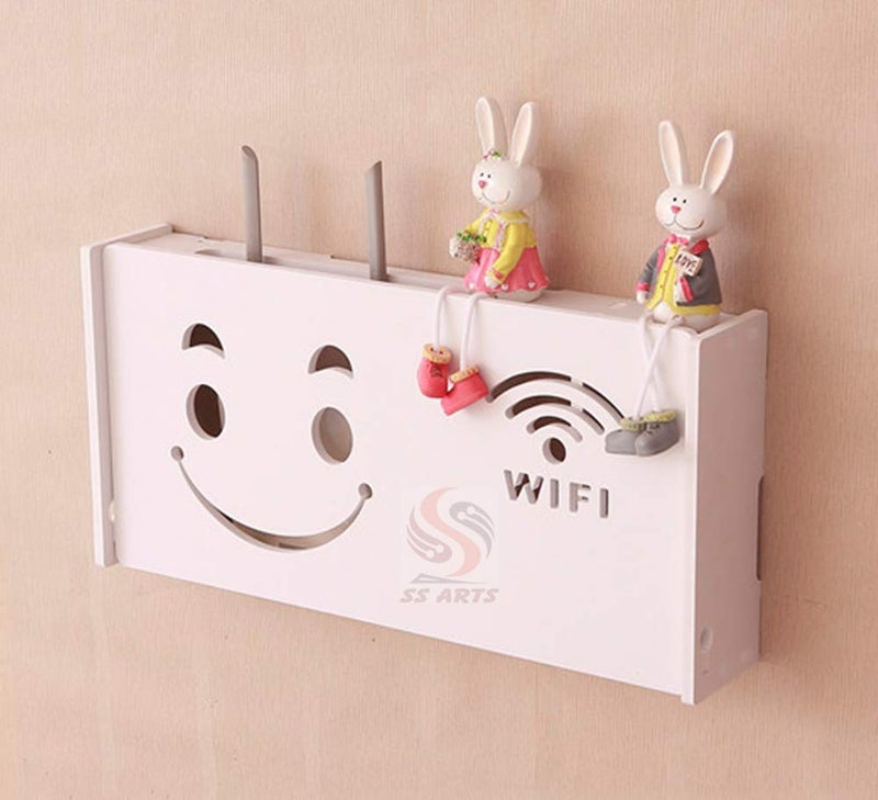 SS ARTS Engineered Wood Wall Mount Wifi Router StandRack10 Cm18 Cm30 Cm