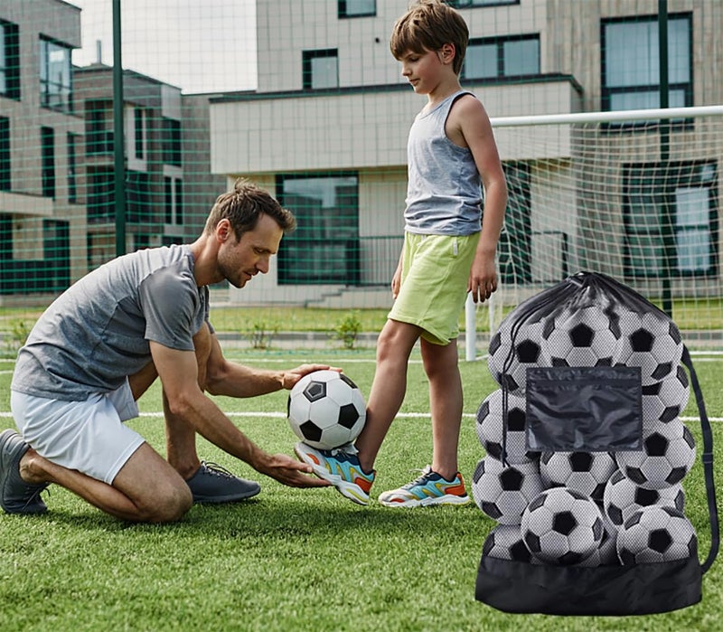 TRKETK Large Mesh Ball Bag with Adjustable Straps Diving Equipment Large Capacity 10-15 Balls Shoulder Bag Storage Bag for Football, Volleyball, Rugby (75 x 100 cm) - Image 5