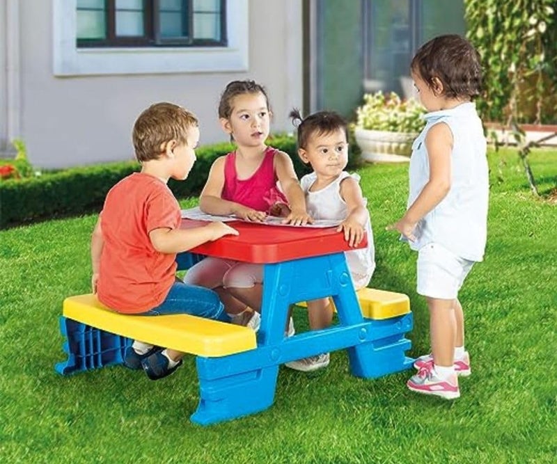 Dolu Toys Children's Picnic Table with 4 Benches for Outdoor Play - Image 5