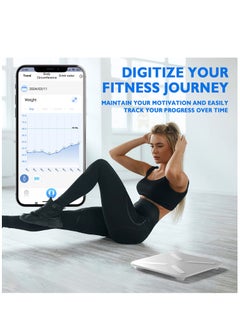 Titan Electronics T Electronics - Smart  Body Weight Scale - Digital Scales for  bathroom use - 14 Different Parameters - 440lb - White  - Image 3