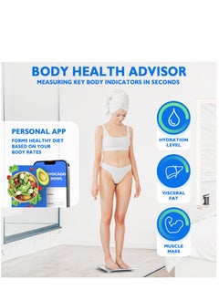 Titan Electronics T Electronics - Smart  Body Weight Scale - Digital Scales for  bathroom use - 14 Different Parameters - 440lb - White  - Image 5