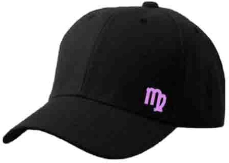 Black Cap with Virgo zodiac Mauve Color Logo