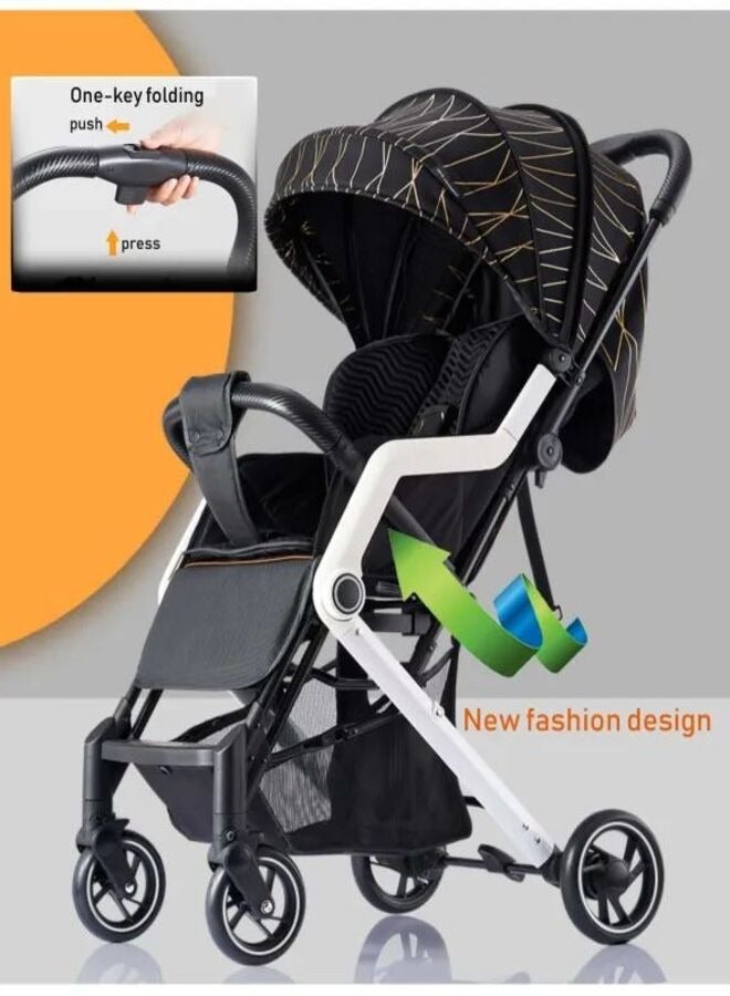 StarKids A small, lightweight foldable stroller with a light aluminum frame that can be carried while traveling, ideal for airplane cabins, suitable for children aged 0-3 years - Image 1