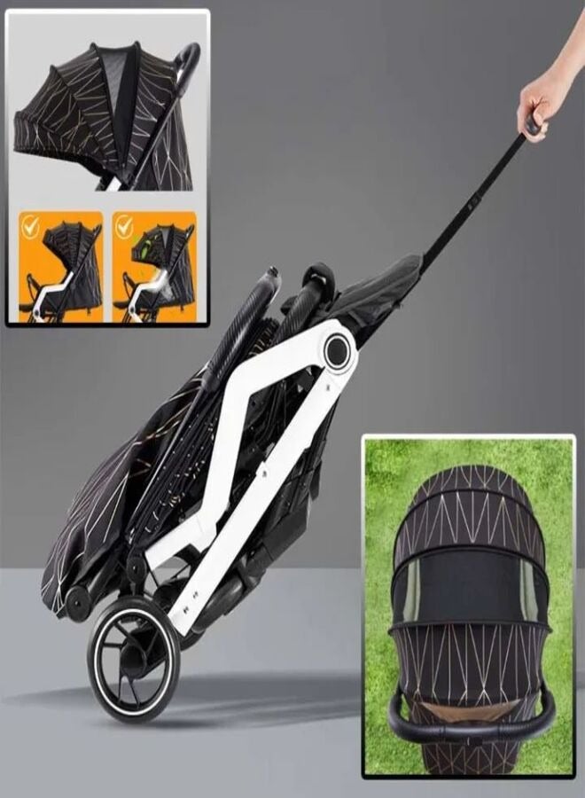 StarKids A small, lightweight foldable stroller with a light aluminum frame that can be carried while traveling, ideal for airplane cabins, suitable for children aged 0-3 years - Image 3