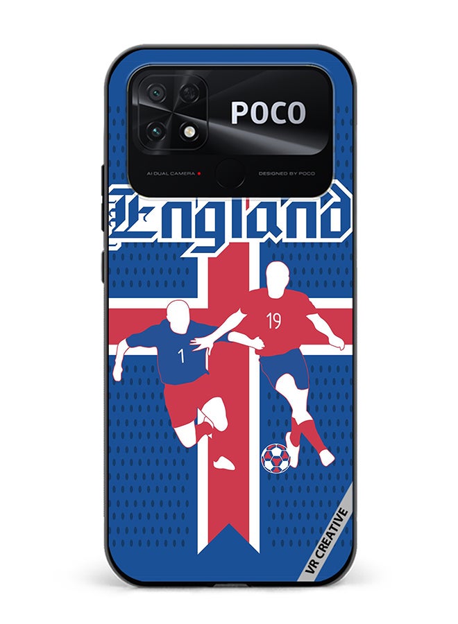 VR CREATIVE Protective Case Cover For Xiaomi Poco C40 Sports Soccer Football England Design Multicolour - Image 1