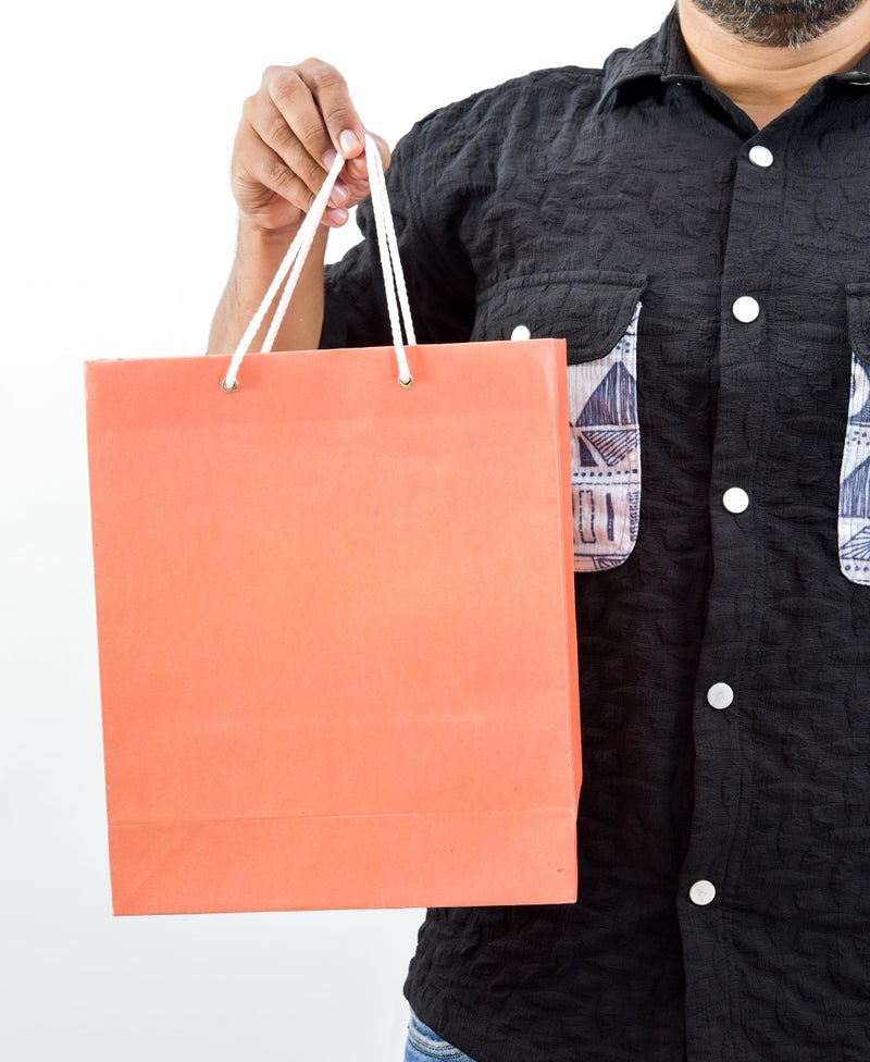 PPJ ® - HAPPY BIRTHDAY PARTY (PLAIN ORANGE) (10 Pcs.) PAPER CARRY BAG, 10 Inch X 12 Inch X 4 Inch RETURN GIFT/HAPPY BIRTHDAY/RETURN GIFTS/GIFTS/GIFT BAGS/GIFT COVERS (Pack of 10) - Image 2