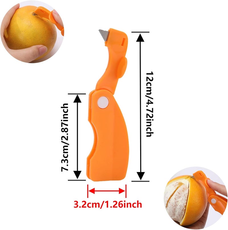 Duoduole 4 Pack Orange Peeler, Orange Lemon Citrus Peeler Tool Sharp Blade Orange Peeler Tool Vegetable Slicer Fruit Tools Kitchen Gadgets - Image 3