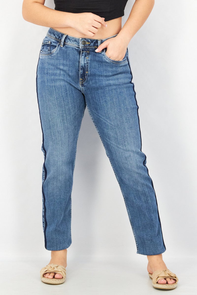 ESPRIT Women Slim Fit Wash Stretchable Denim, Blue - Image 1