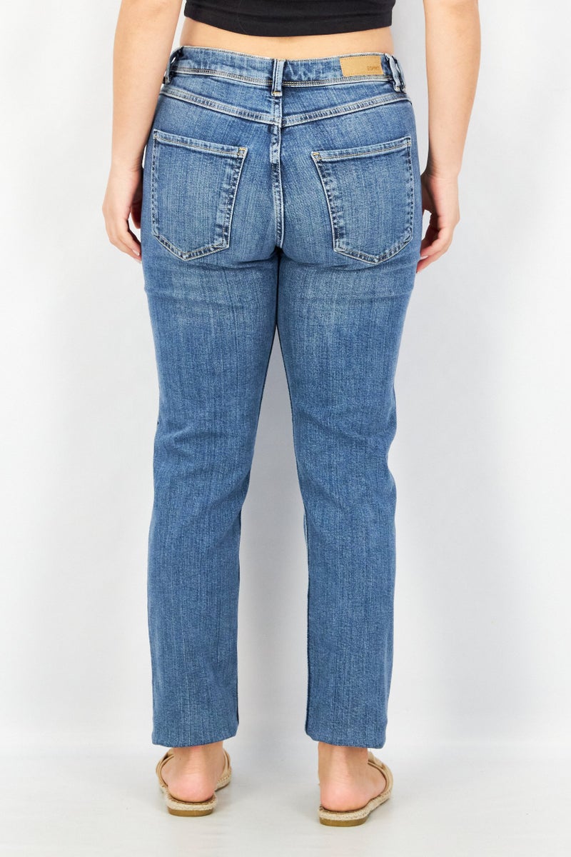 ESPRIT Women Slim Fit Wash Stretchable Denim, Blue - Image 2