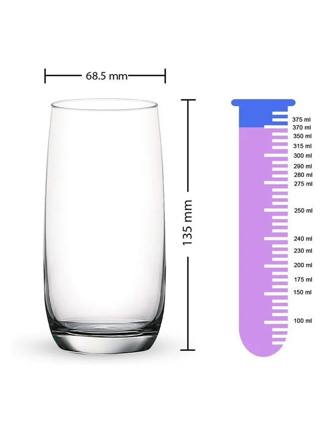 أوشن OCEAN 6-Piece Ivory Hi Ball Glass Set 370ml