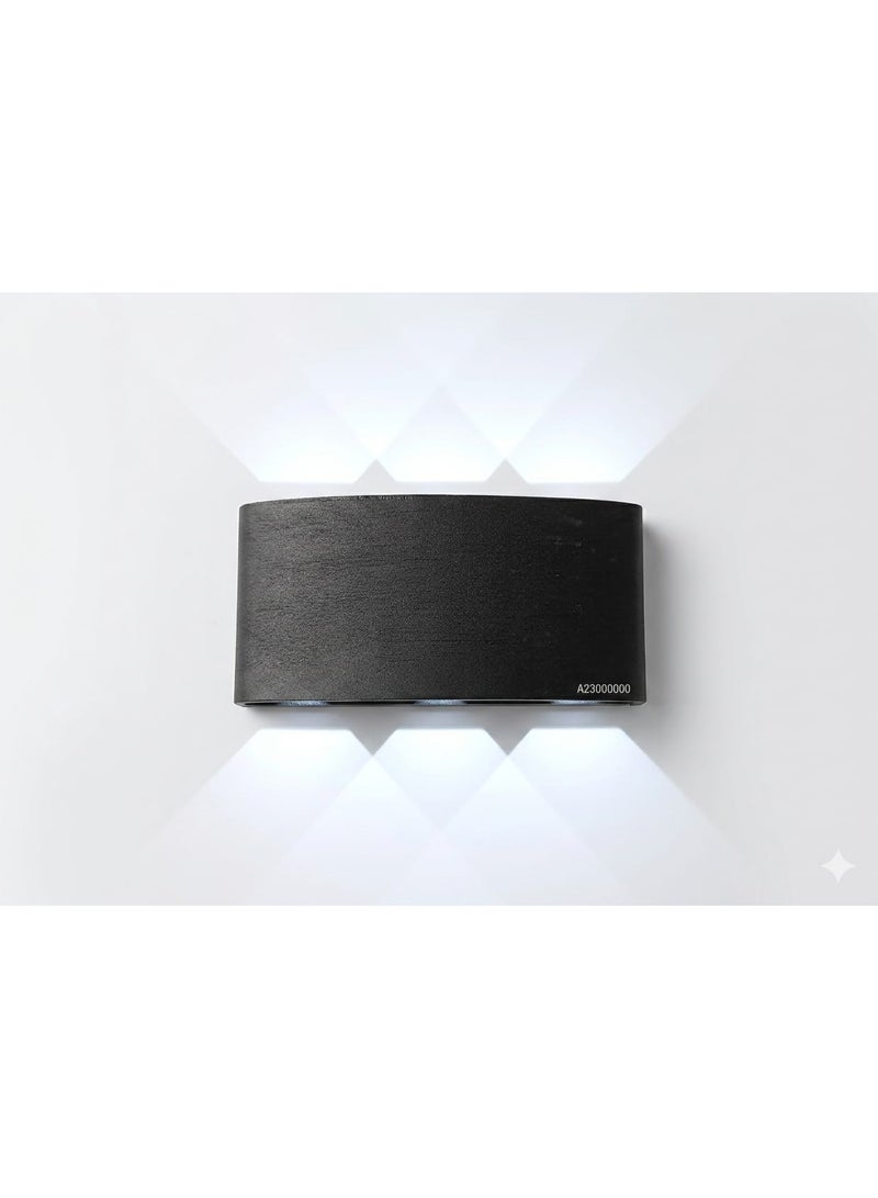 SPARKLING 6W Modern LED Wall Light - 3000K Warm Black Decorative Sconce (480LM, Up & Down Light) - Image 2