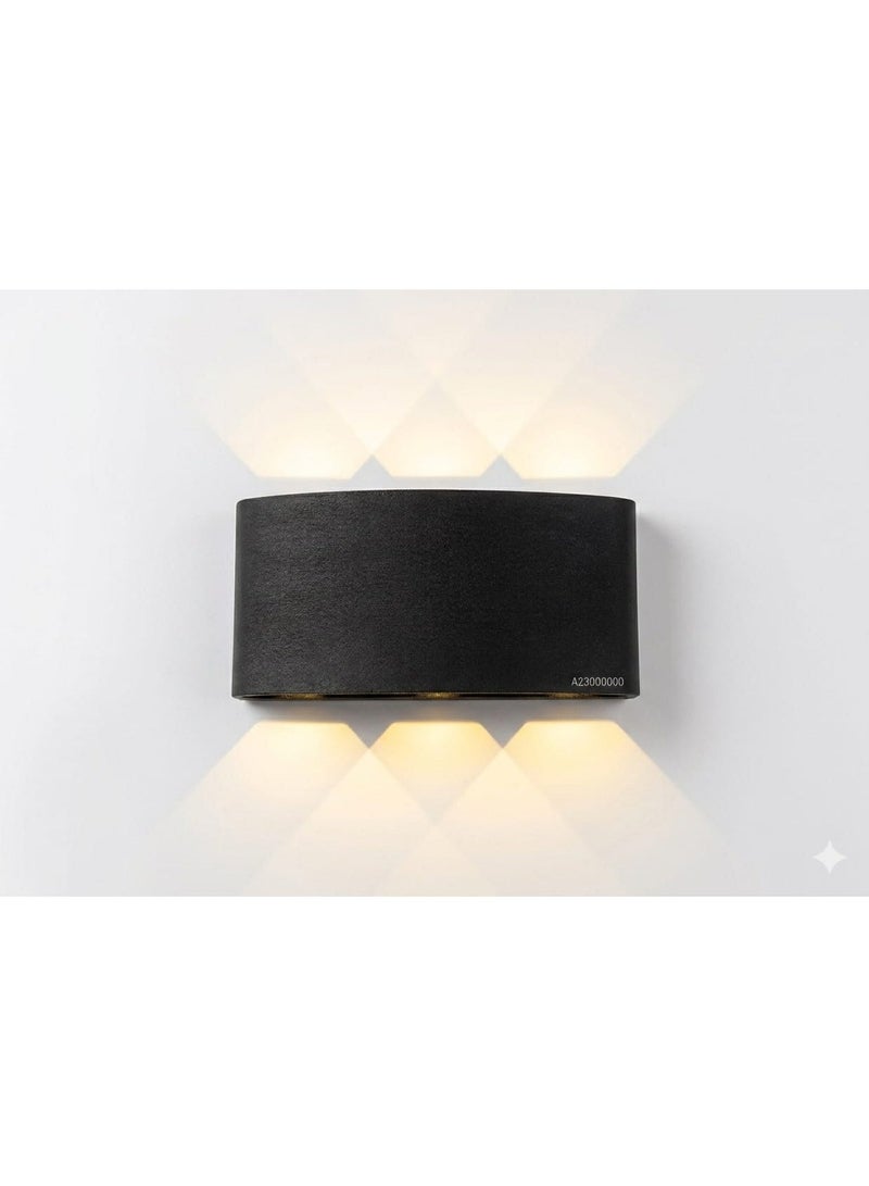 SPARKLING 6W Modern LED Wall Light - 3000K Warm Black Decorative Sconce (480LM, Up & Down Light) - Image 1