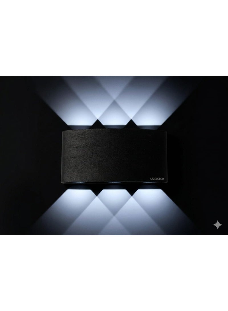 SPARKLING 6W Modern LED Wall Light - 3000K Warm Black Decorative Sconce (480LM, Up & Down Light) - Image 2