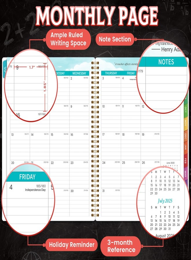 Coboll Teacher Planner 2024-2025 - Teacher Planner 2024-2025 Academic Year, Jul. 2024 - Jun. 2025, 8'' x 10'', 2024-2025 Teacher Planner, Lesson Plan Book - Image 4