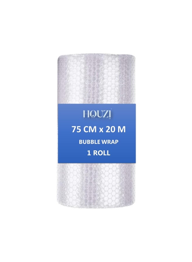 Houzi Bubble Wrap Roll 75 cm x 20 m Air Bubble Cushioning Wrap for Moving supplies Packaging Shipping Mailing Packing and Fragile items - Image 1