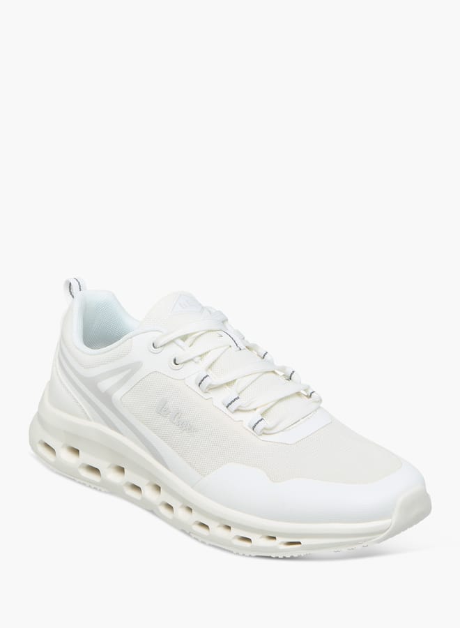 Men's Logo Print Shoes with Lace-Up Closure